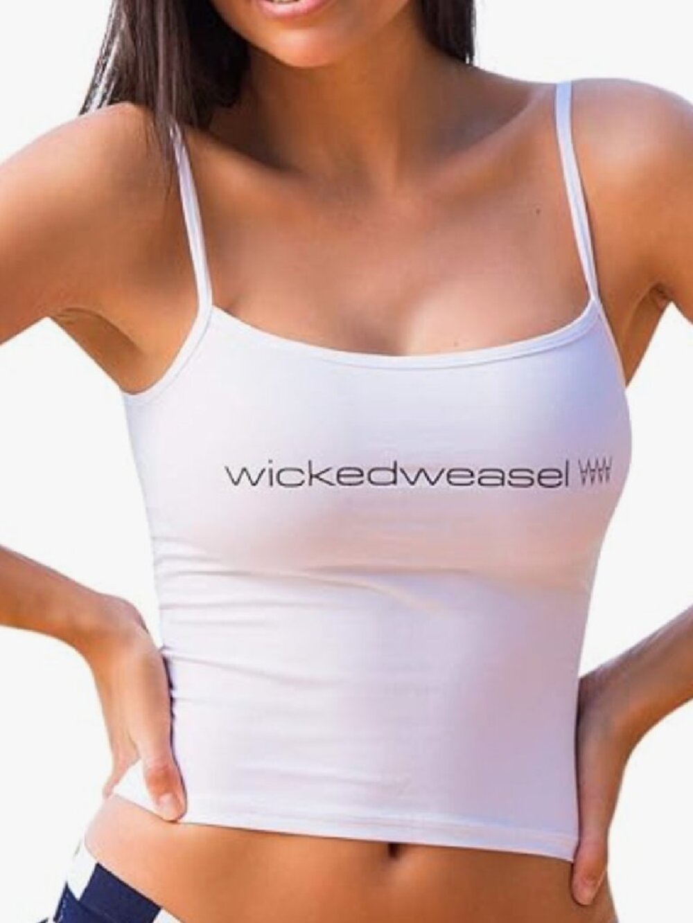 Wicked Weasel Sexy White 933 Singlet Top - NWT - Large - Strappy Fitted Tank Top